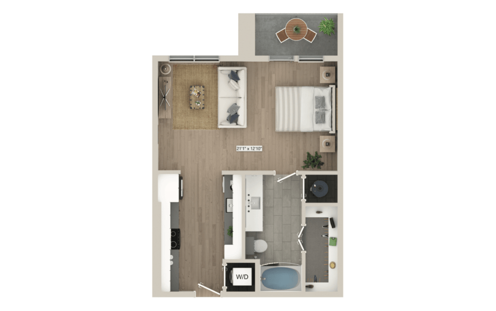 Floor plan showcasing a functional layout at Mason + Mill, new apartments in Mansfield, TX