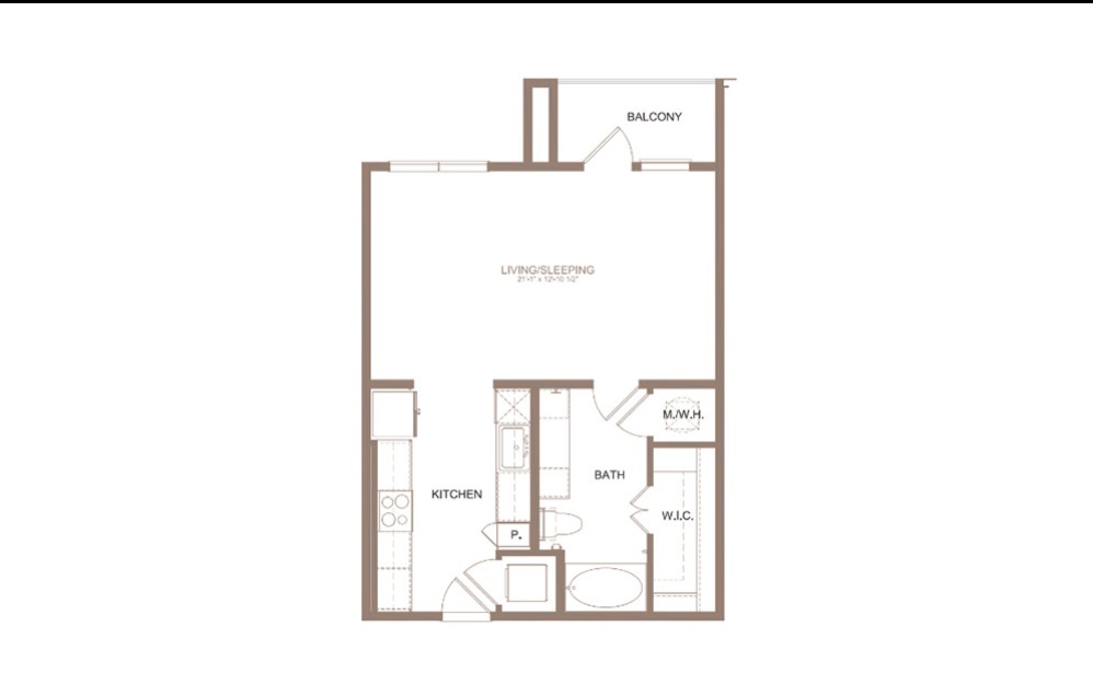 Floor plan featuring clearly arranged living areas at Mason + Mill, apartments in Mansfield, TX