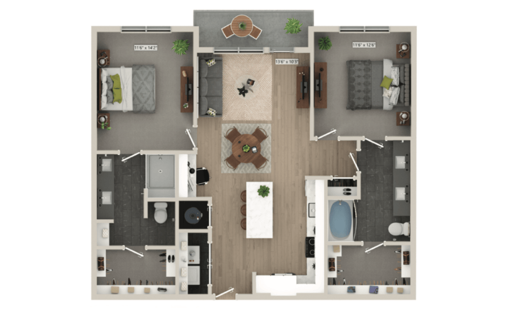Spacious floor plan at Mason + Mill, apartments in Mansfield, TX