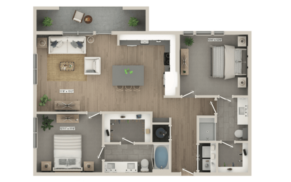 Thoughtfully designed apartment layout at Mason + Mill